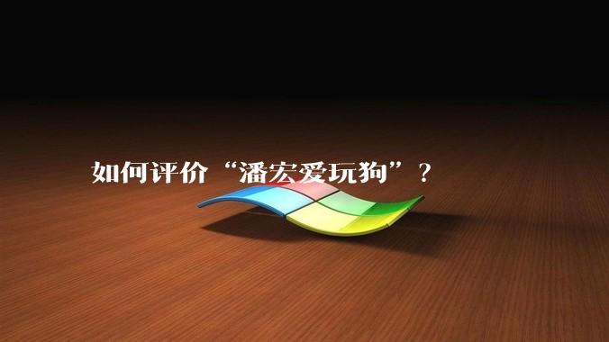 如何评价“潘宏爱玩狗”？